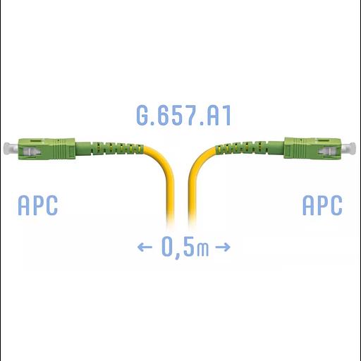 Патчкорд оптический SC/APC SM G.657.A1 0.5 метра фото 1