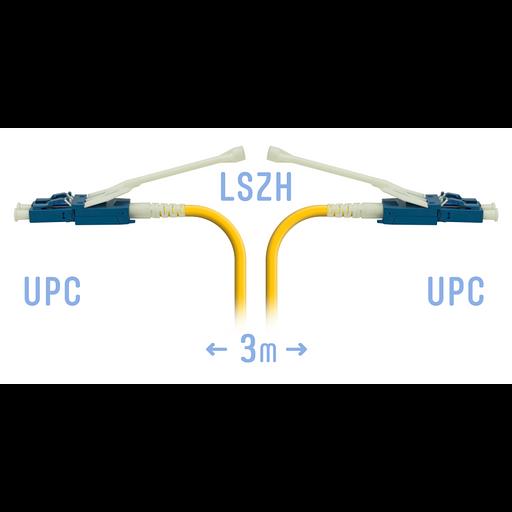 Патчкорд оптический LC/UPC SM Duplex (HD) 3 метра, волокно G.657.A1 фото 1