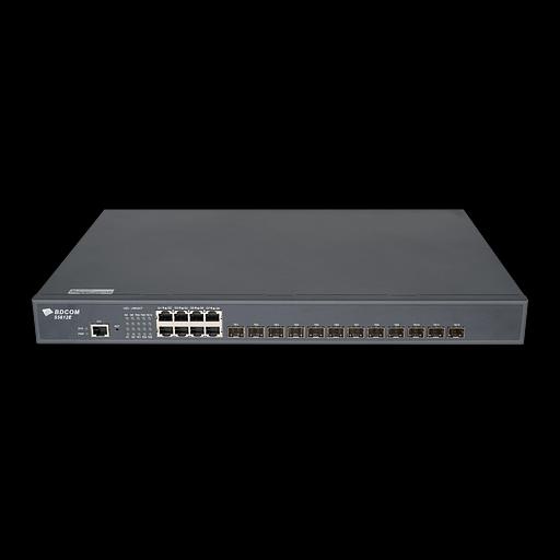 Управляемый коммутатор уровня 3 BDCOM S5612E-2AC, 8x 10/100/1000Base-T, 12x 1/10GE SFP+, 2 встроенных блока питания ~220V AC фото 1