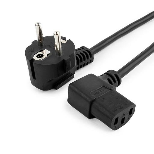 Кабель питания EU-Schuko/IEC320-C13, 220B, 10А, 1.8м, Г-образный штекер C13 фото 1