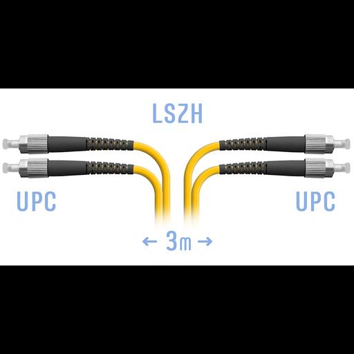Патчкорд оптический FC/UPC SM Duplex 3 метр фото 1
