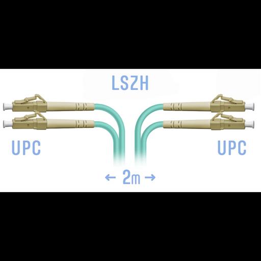 Патчкорд оптический B-Optix LC/UPC MM Duplex 2 метра фото 1