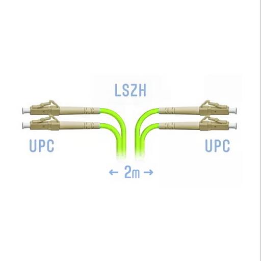Патчкорд оптический LC/UPC-LC/UPC MM (OM5) Duplex 2 метра, 2мм фото 1