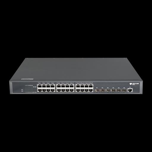 Управляемый коммутатор уровня 3 BDCOM S3900-24T6X, 24x 10/100/1000Base-T, 6x 1/10GE SFP+, Hot Swap БП 1, в комплекте 1x PSU ~220VAC фото 1