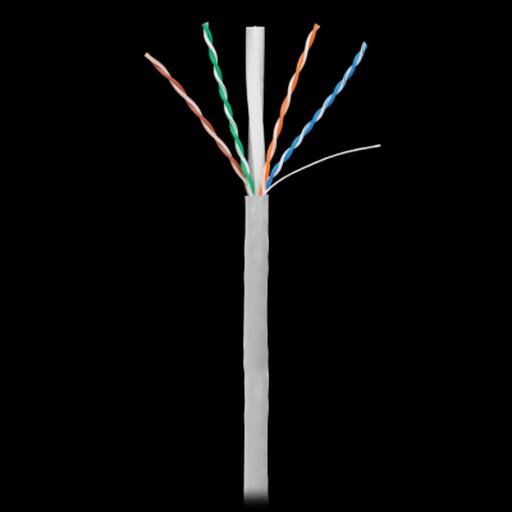 Кабель NETLAN U/UTP 4 пары, Кат.6 (Класс E), 250МГц, одножильный, BC (чистая медь), внутренний, PVC нг(B), серый, 305м фото 1