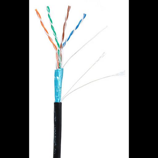 Кабель NETLAN F/UTP 4 пары, Кат.5e (Класс D), 100МГц, одножильный, BC (чистая медь), внешний, PE до -40C, черный, 305м фото 1