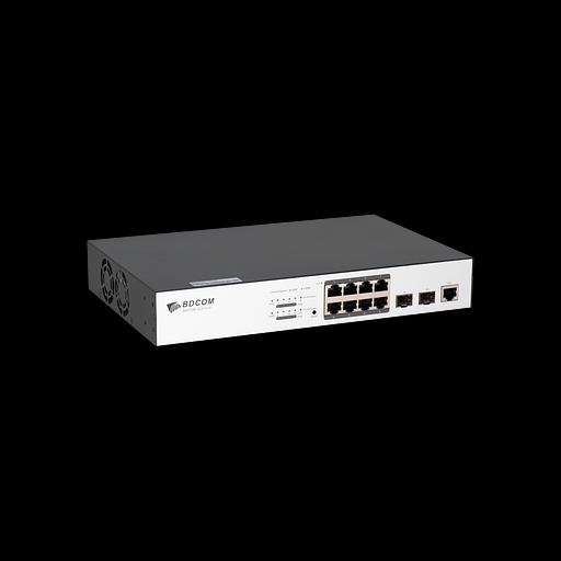 Управляемый PoE коммутатор уровня 2 BDCOM S2510-P, 8x 10/100/1000Base-T, 2x 100/1000BASE-X (SFP), PoE 802.3af/at до 130W, 220VAC фото 3