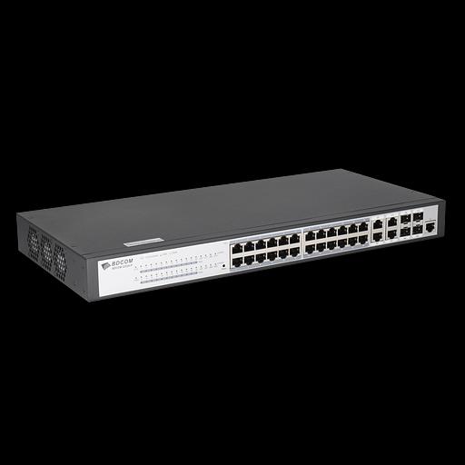Управляемый PoE коммутатор уровня 2 BDCOM S2528-P, 24x 10/100/1000Base-T PoE 802.3af/at до 370W, 4x combo 1G SFP/RJ45, 220VAC фото 3