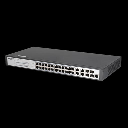 Управляемый PoE коммутатор уровня 2 BDCOM S2528-P, 24x 10/100/1000Base-T PoE 802.3af/at до 370W, 4x combo 1G SFP/RJ45, 220VAC фото 4