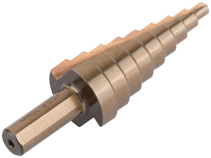 Сверло ступенчатое HSS Co5% (Р6М5К5) по металлу, 9 ступеней, 4-20 мм фото 5