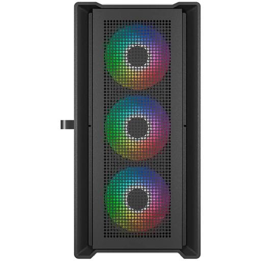 Powercase Alisio Micro X4B V2, Tempered Glass, 4х 120mm ARGB fans, ARGB HUB, чёрный, mATX (CAMCXB-A4) фото 1