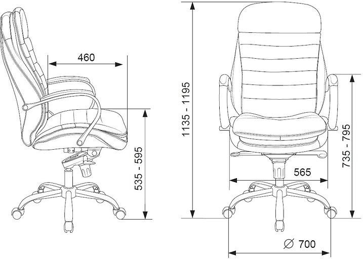 Кресло руководителя Бюрократ T-9950 светло-коричневый Leather Eichel кожа крестов. металл хром фото 5