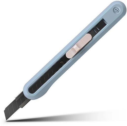 Нож канцелярский Deli NS063-SC Nusign шир.лез.9мм выдвижное лезвие усиленный пластик голубой фото 1