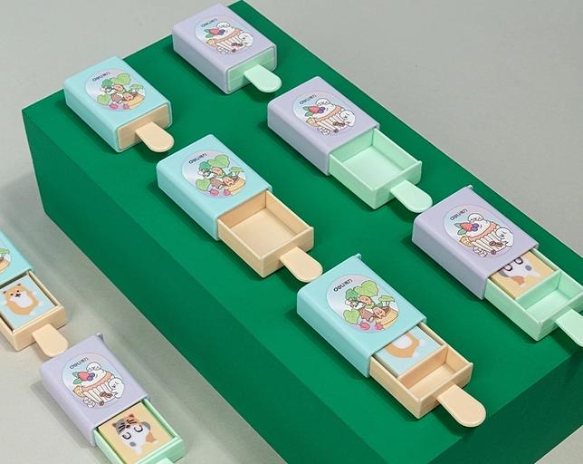 Ластик Deli 71113 мороженое 67x35x18мм ПВХ ассорти фото 3