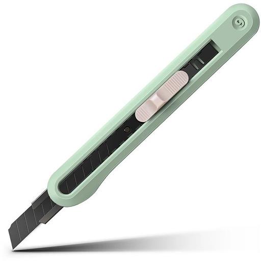 Нож канцелярский Deli NS063-SD-GREEN Nusign шир.лез.9мм выдвижное лезвие фиксатор усиленный сталь зеленый фото 1