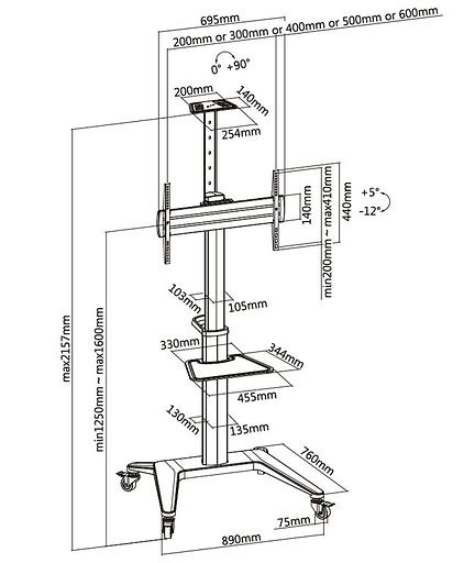 Digis DSM-P764C {34"-70" 70 кг 200x200, 400x200, 300x300, 400x400, 600x400} фото 6
