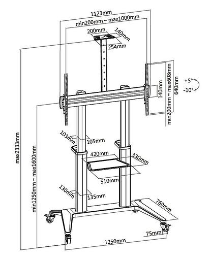 Digis DSM-P7106C {55"-100" 140 кг 200x200, 400x200, 300x300, 400x400, 600x400, 800x400, 800x600, 1000х600} фото 5