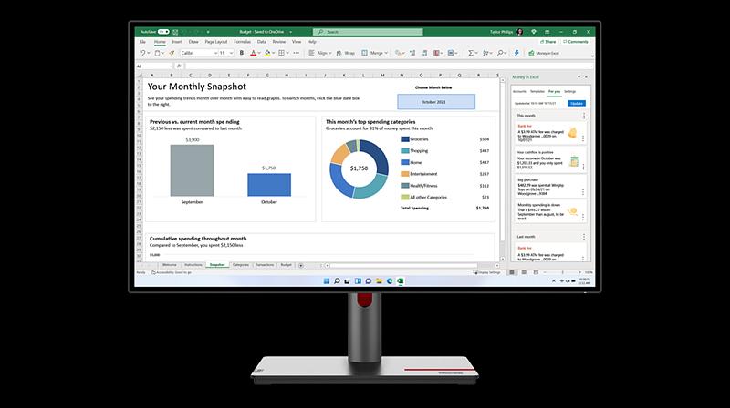 Монитор Lenovo ThinkVision P27h-30 27" QHD (2560x1440) IPS, 4ms, 350cd, 1000:1, 1x HDMI 2.1 TMDS, 1x DP 1.4, 1x DP 1.4 Out, 1x USB-C 3.2 Gen 1, 1x RJ45, Tilt, Swivel, Pivot, Height Adjust Stand, 1Y (63A1GAT1EU) фото 1