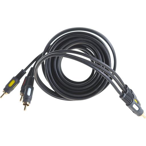 Rexant (17-0214) Шнур 3 RCA - 3 RCA, 3м, черный, Gold фото 1