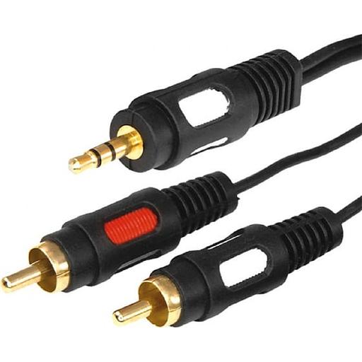 Rexant (17-4235) Шнур Стерео 3,5мм - 2 RCA, 5м, Gold фото 1