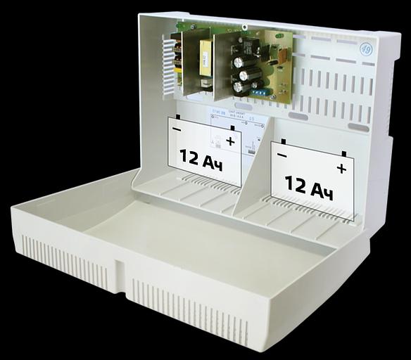 Профессиональные ибп для систем безопасности (105) Бастион СКАТ-2400 (СКАТ ИБП-24/3-2x12) источник питания 24В 2,5А корпус под АКБ 2х12Ач холодный пуск СС ТР (СКАТ-2400) фото 2
