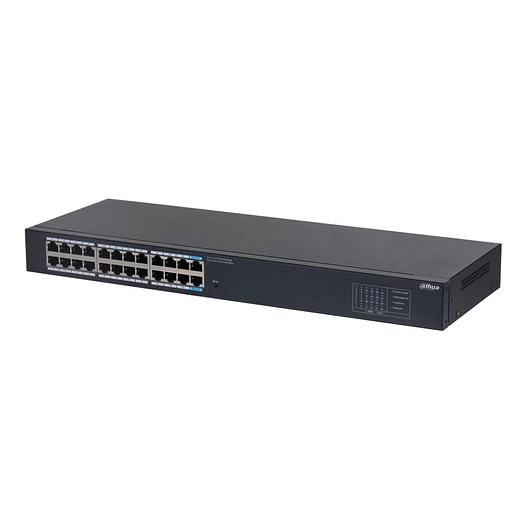 DAHUA DH-SG1024 24-портовый гигабитный неуправляемый коммутатор, 22xRJ45 1Gb, 2xRJ45 1Gb uplink, коммутация 48 Гбит/с, MAC-таблица 8K, металл фото 1
