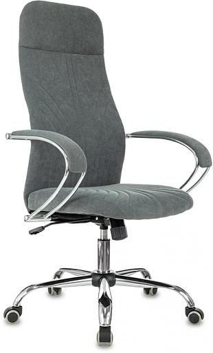 Кресло руководителя Бюрократ CH-610SL темно-серый Alfa 44 крестов. металл хром фото 1