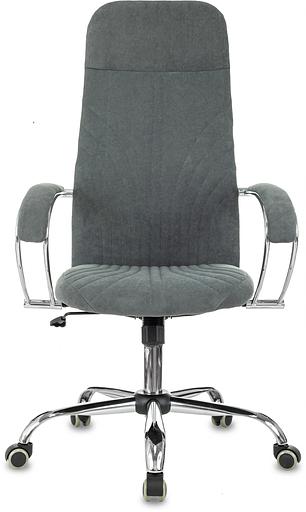 Кресло руководителя Бюрократ CH-610SL темно-серый Alfa 44 крестов. металл хром фото 2