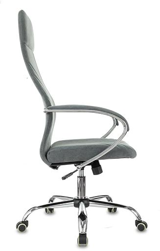 Кресло руководителя Бюрократ CH-610SL темно-серый Alfa 44 крестов. металл хром фото 3