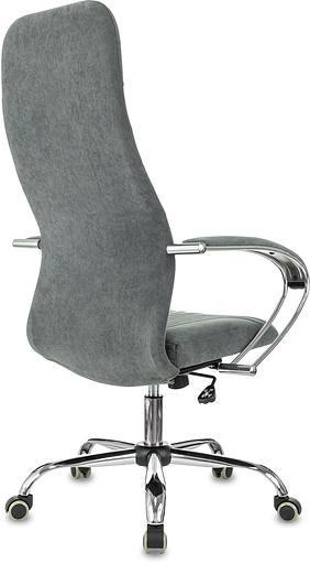 Кресло руководителя Бюрократ CH-610SL темно-серый Alfa 44 крестов. металл хром фото 4