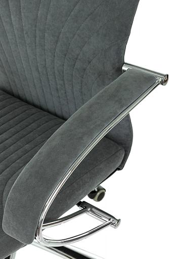 Кресло руководителя Бюрократ CH-610SL темно-серый Alfa 44 крестов. металл хром фото 5