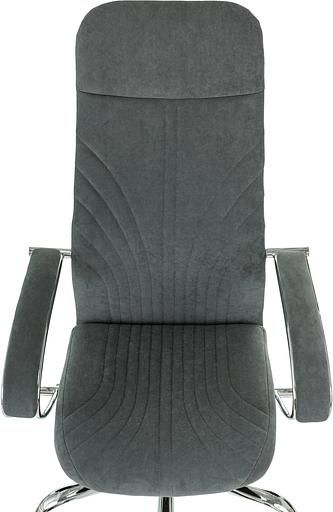 Кресло руководителя Бюрократ CH-610SL темно-серый Alfa 44 крестов. металл хром фото 6
