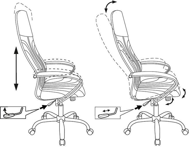 Кресло руководителя Бюрократ CH-610SL темно-серый Alfa 44 крестов. металл хром фото 8