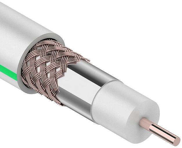 Кабель коаксиальный PROconnect 01-2431-6 SAT 703 F/UTP 75Om PVC внутренний 100м белый фото 1