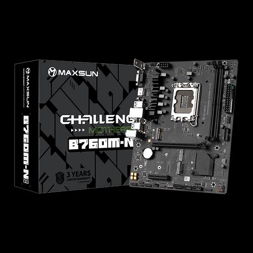 Материнская плата MAXSUN MS-Challenger B760M-N D5, LGA1700, B760, 2*DDR5, 3*SATA3, 2*M.2, 2*USB 3.2, 4*USB 2.0, 1*PCIEx16, 1*PCIEx4, VGA+HDMI, mATX (MS-Challenger B760M-N D5) фото 1