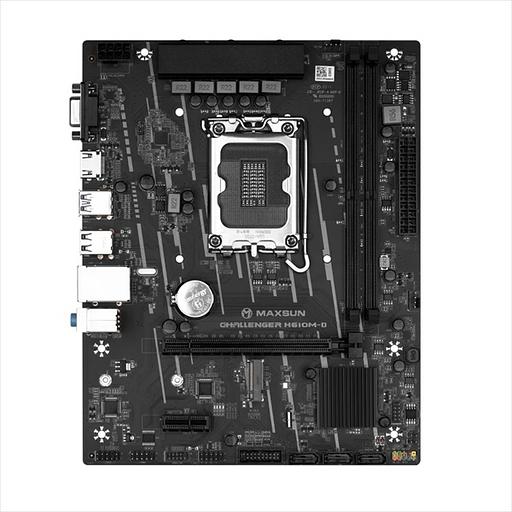 Материнская плата MAXSUN MS-Challenger H610M-D, LGA1700, H610, 2*DDR4, 3*SATA3, M.2, 2*USB 3.2, 4*USB 2.0, 1*PCIEx16, 1*PCIEx1, VGA+HDMI, mATX (MS-Challenger H610M-D) фото 2