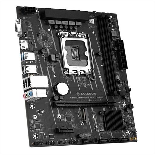Материнская плата MAXSUN MS-Challenger H610M-D, LGA1700, H610, 2*DDR4, 3*SATA3, M.2, 2*USB 3.2, 4*USB 2.0, 1*PCIEx16, 1*PCIEx1, VGA+HDMI, mATX (MS-Challenger H610M-D) фото 3