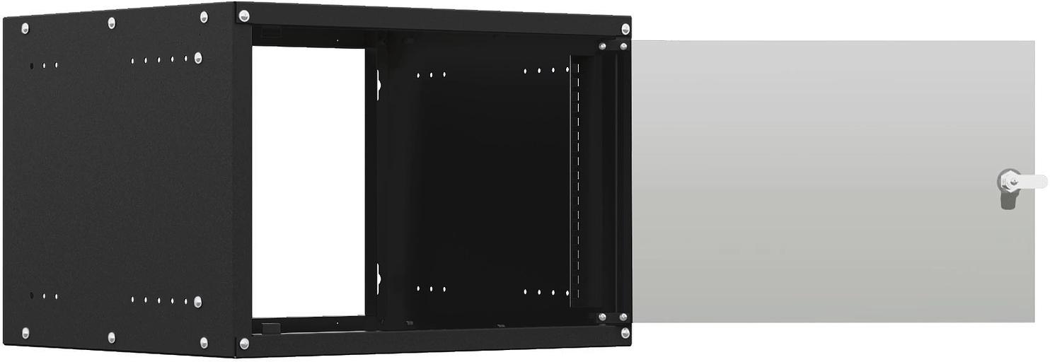 Шкаф коммутационный NTSS Lime (NTSS-WL9U5560GS-BL) настенный 9U 550x600мм пер.дв.стекл несъемн.бок.пан. 30кг черный 15кг фото 5