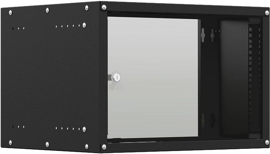 Шкаф коммутационный NTSS Lime (NTSS-WL9U5545GS-BL) настенный 9U 550x450мм пер.дв.стекл несъемн.бок.пан. 30кг черный фото 2