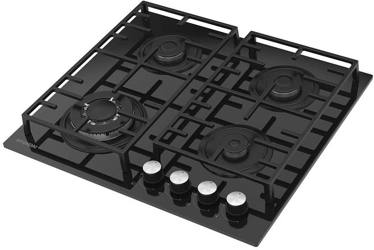 Газовая варочная поверхность Hyundai HHG 6438 BG черный фото 1