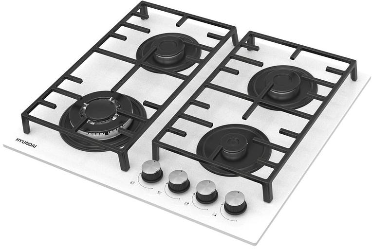Газовая варочная поверхность Hyundai HHG 6438 WG белый фото 1
