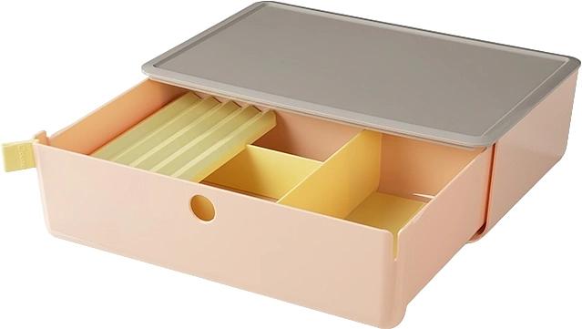 Короб для хранения Deli XDM31grey 1 выдвижной ящик 250x220x125мм серый пластик фото 1