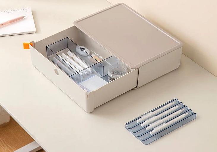 Короб для хранения Deli XDM31pink 1 выдвижной ящик 250x220x125мм розовый пластик фото 2