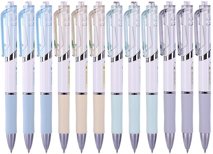 Набор ручек гелев. автоматическая Deli (S11-BK-P) ассорти черн. черн. кор.карт. (12шт) линия 0.5мм резин. манжета фото 5