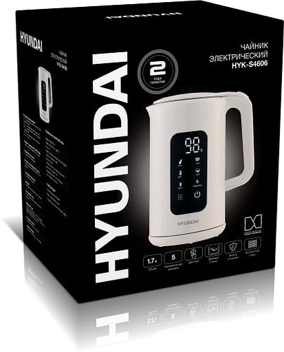 Чайник электрический Hyundai HYK-S4606 1.7л. 2200Вт кремовый корпус: металл фото 3