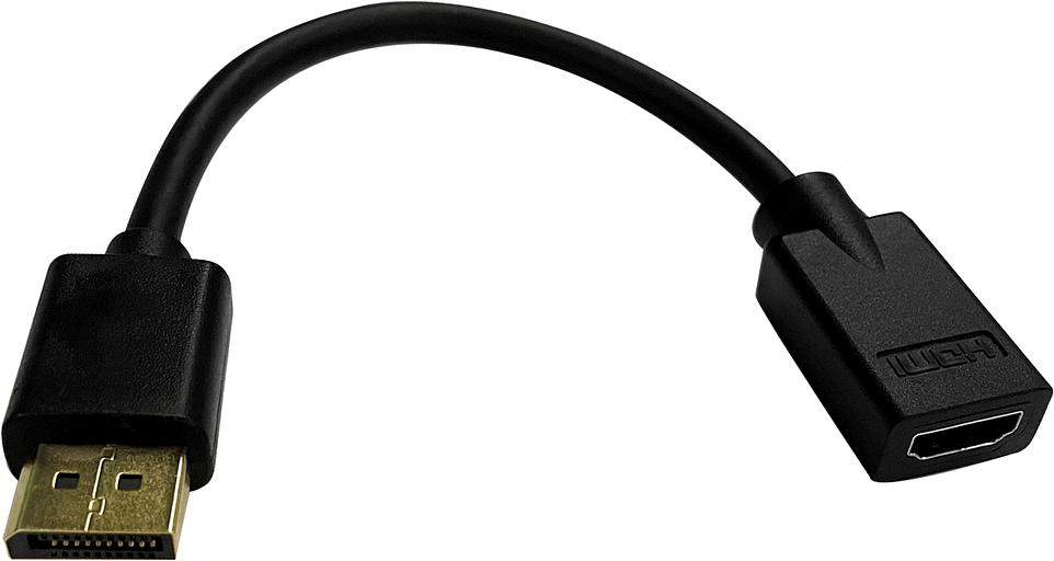 Переходник Buro DisplayPort (m)/HDMI (f) черный (BU-HDMI(F)-DP(M)) фото 1