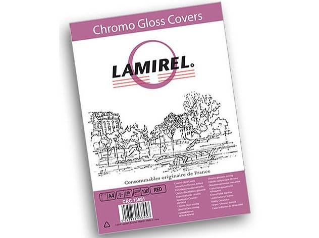Обложки Lamirel Chromolux A4, картонные, глянцевые, цвет: красный, 230г/м², 100шт фото 1