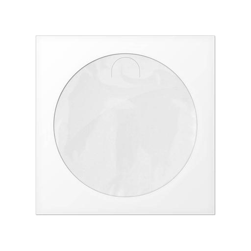 Конверт для CD/DVD бумажный с окном, с вырубным язычком, белый (100шт.) фото 1