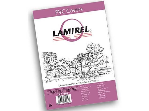 Обложки Lamirel Transparent A4, PVC, красные, 200мкм, 100 шт. фото 1