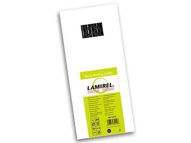 Пружины для переплета пластиковые Lamirel, 32 мм. Цвет: черный, 25 шт в упаковке. фото 1
